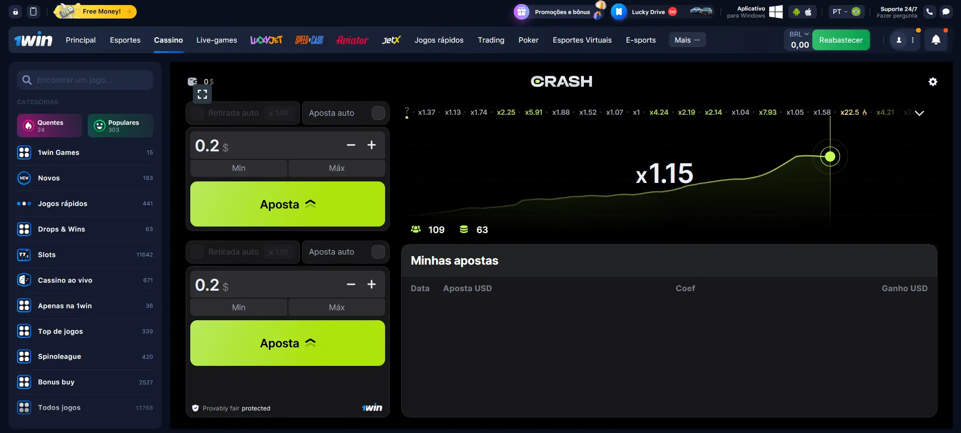 1Win Game Crash