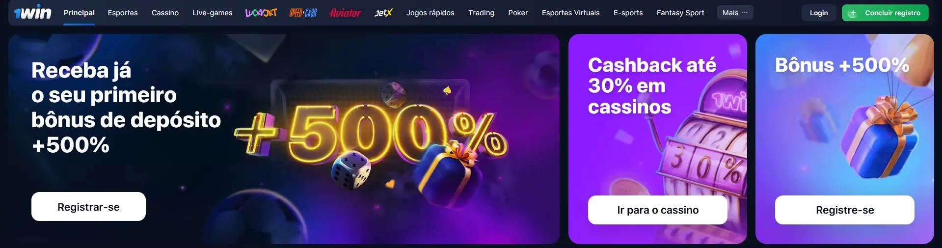 Aplicativo 1Win para Windows