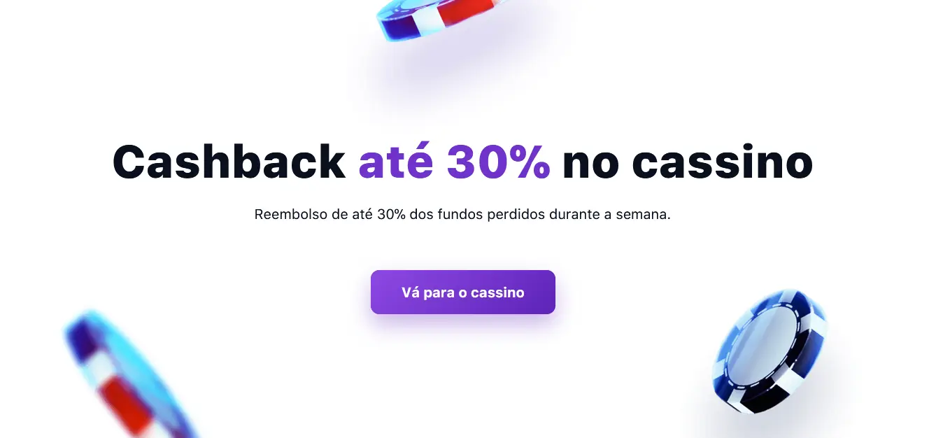 Cashback de até 30% - 1Win