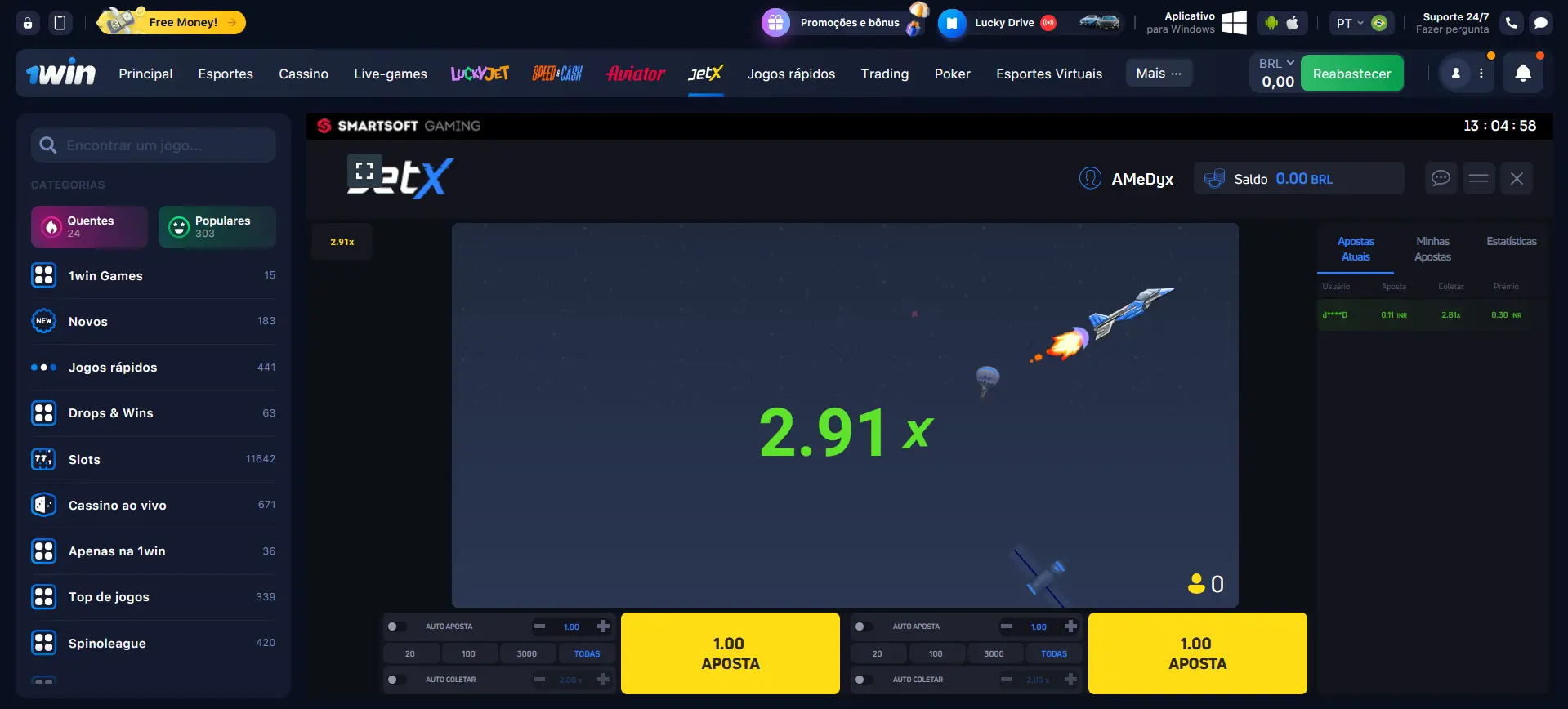 Lançamento da versão de demonstração do jogo JetX