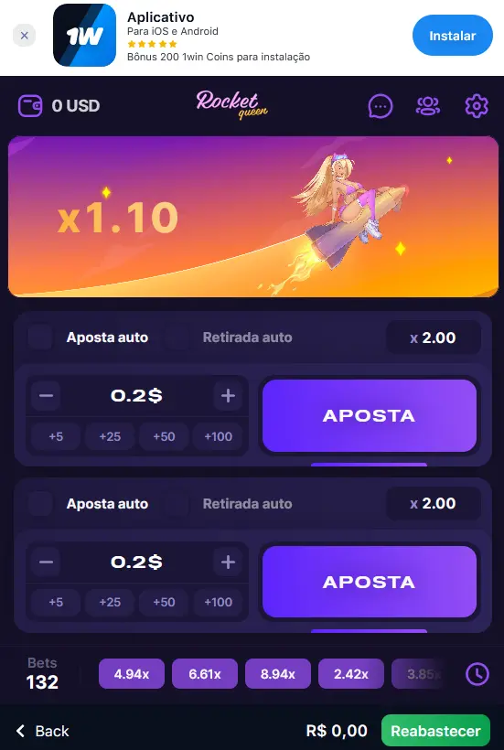 Versão de demonstração do Rocket Queen